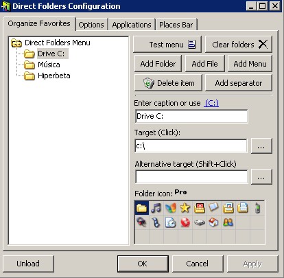 Direct Folders - Configuración