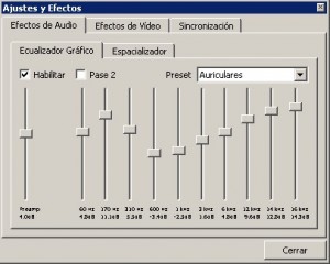 VLC Media Player - Ecualizador